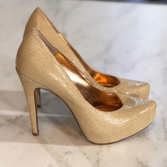 BCBGeneration Shoes - BCBG Paradise Cream Pointed Toe Work Pump Heels